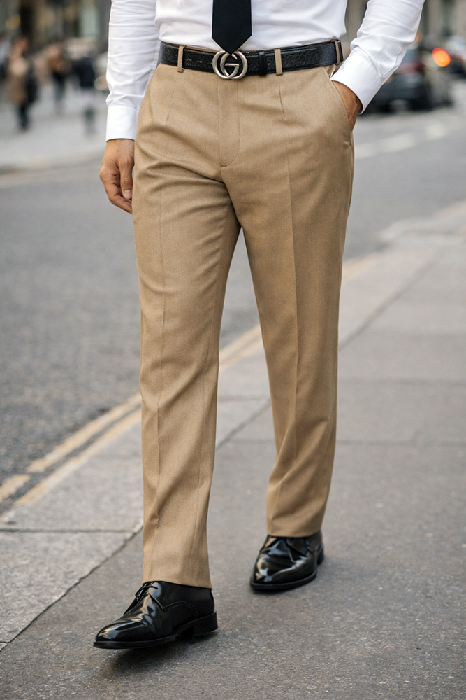 STATEMENT CLOTHING | ﻿REGULAR FIT PLEATED PANTS PA-200A-SAND